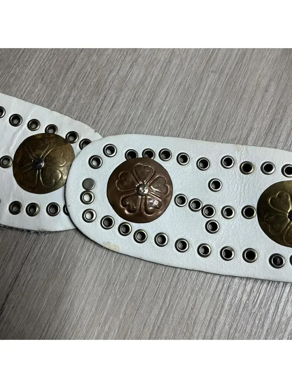 y2k Moroccan belt white and brass